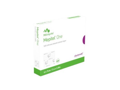 MEPITEL ONE / ONE SIDED SAFETAC WOUND DRESSING / 6CM X 7CM / BOX OF 5