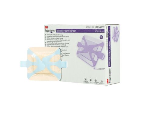 TEGADERM FOAM SILICONE BORDER DRESSING / 10 X 10CM / BOX OF 10