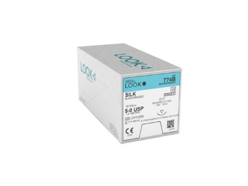 LOOK NON-ABSORBABLE BLACK BRAIDED SILK SUTURE